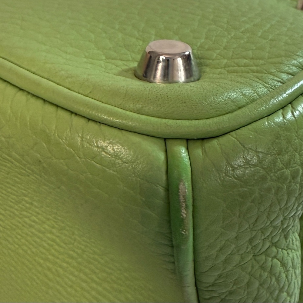 Dior Green Pebbled Leather Medium Issime Shopper Tote with Detachable Pouch - Picture 9 of 10